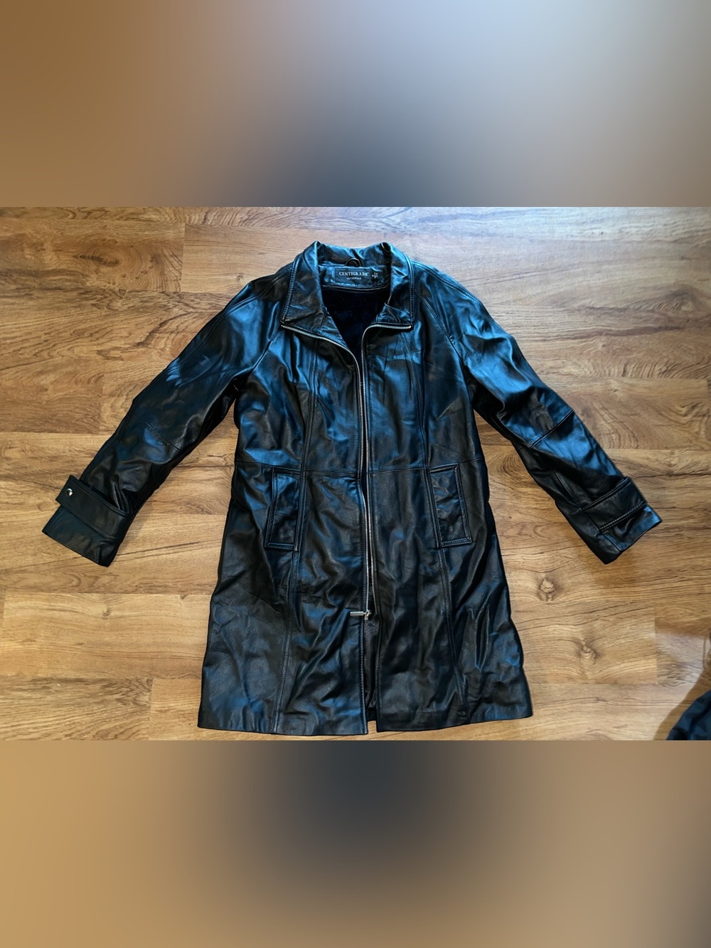 Centigrade Black Leather Jacket Coat women’s medium